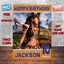 Personalised Aloy Horizon Zero Dawn Inspired Style Game Kids Inspired Birthday Card (SA)