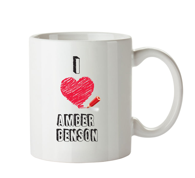 I Love Amber Benson Mug - I Love Celebrity Mug - Novelty Gift Printed Tea Coffee Ceramic Mug