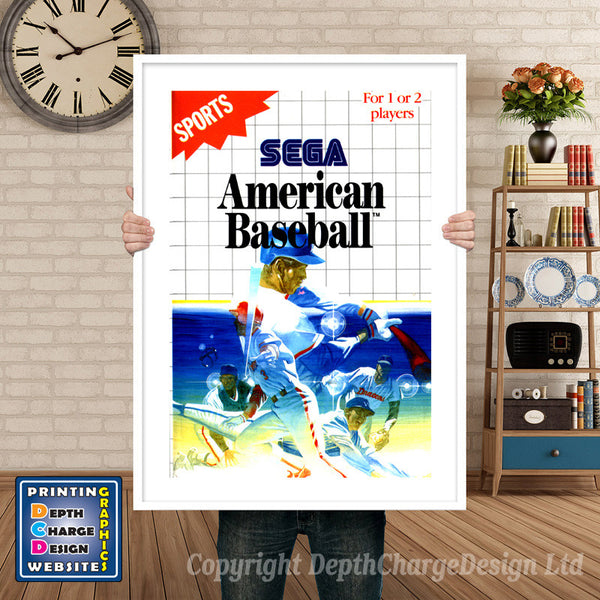 American Baseball Inspired Retro Gaming Poster