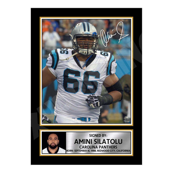 Amini Silatolu 1 American Football Printed Signature Print – Reproduction Print
