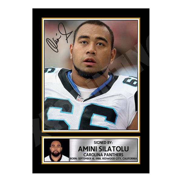 Amini Silatolu 2 American Football Printed Signature Print – Reproduction Print