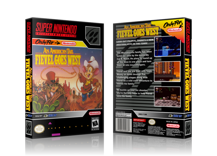 An American Tale Fievel Foes West Replacement Nintendo SNES Game Case Or Cover – SNES Replacement Game case product image 1