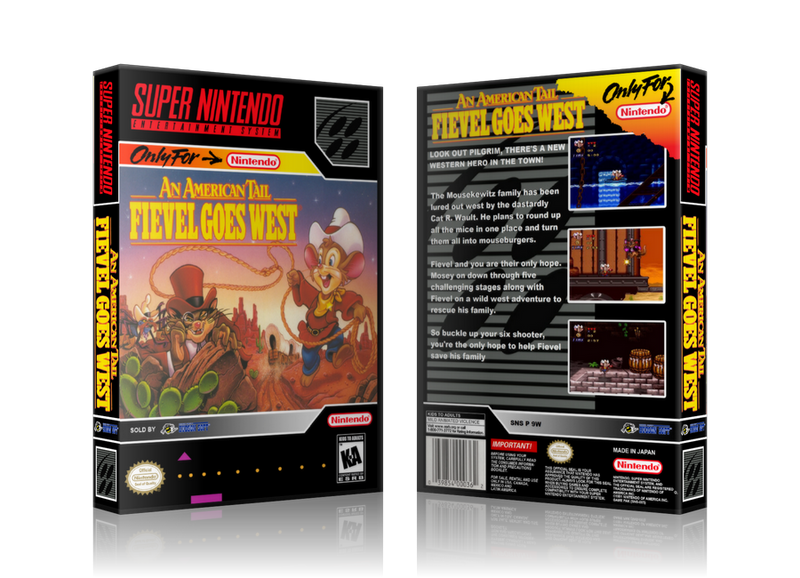 An American Tale Fievel Foes West Replacement Nintendo SNES Game Case Or Cover