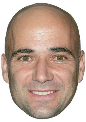 ANDRE AGASSI MASK JB - Tennis Fancy Dress Cardboard Celebrity Party Face Mask