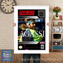 Andre Agassi Tennis Super Nintendo GAME INSPIRED THEME Retro Gaming Poster A4 A3 A2 Or A1