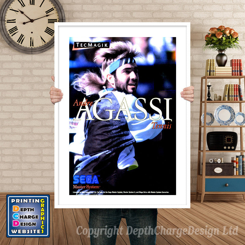 Andre Aggasi Tennis Inspired Retro Gaming Poster A4 A3 A2 Or A1 – Andre Aggasi Tennis Inspired Retro Gaming Poster