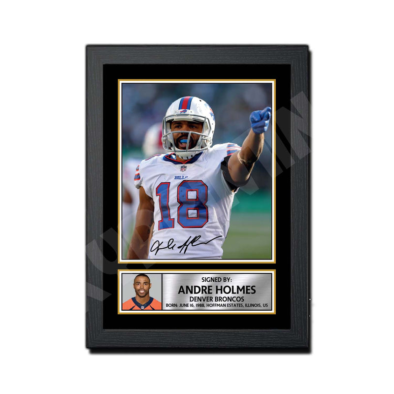 Andre Holmes 1 Limited Edition Football Signed Print - American Footballer