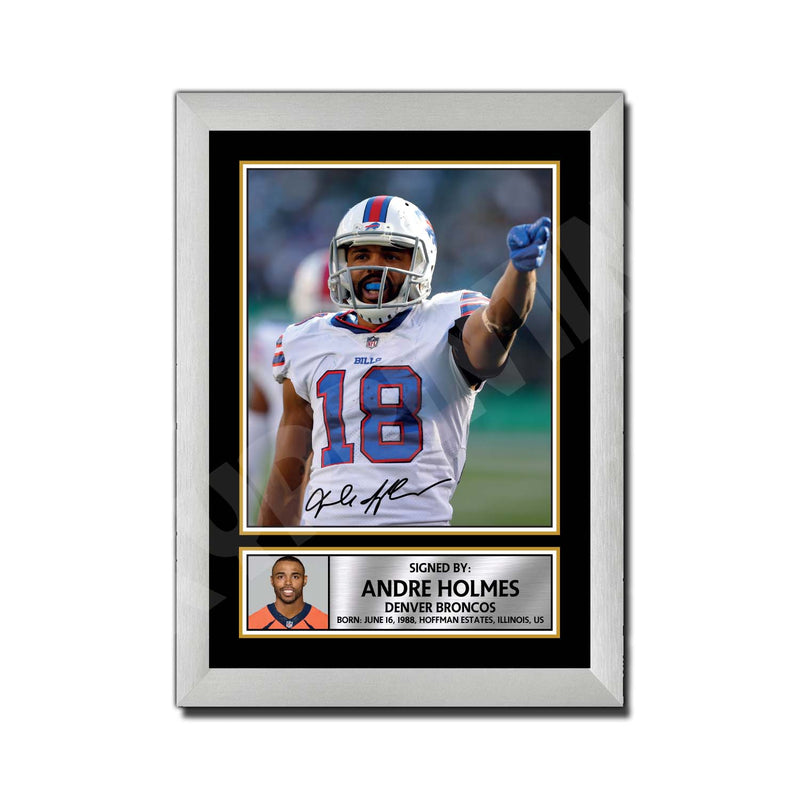 Andre Holmes 1 Limited Edition Football Signed Print - American Footballer