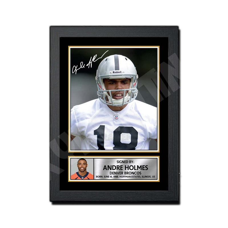Andre Holmes 2 Limited Edition Football Signed Print - American Footballer