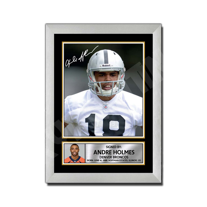 Andre Holmes 2 Limited Edition Football Signed Print - American Footballer