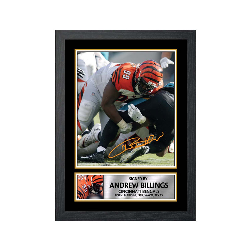 Andrew Billings Limited Edition Football Signed Print - American Footballer
