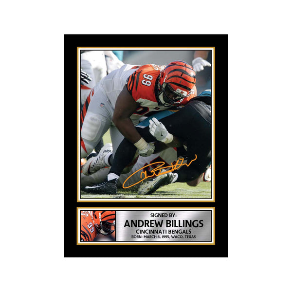 Andrew Billings American Football Printed Signature Print – Reproduction Print