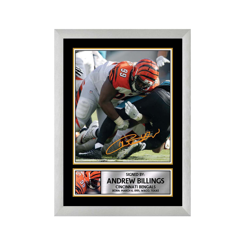 Andrew Billings Limited Edition Football Signed Print - American Footballer