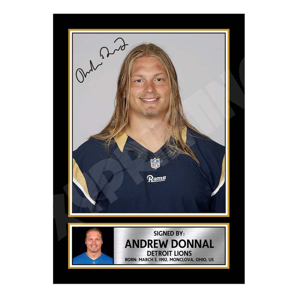 Andrew Donnal 1 American Football Printed Signature Print – Reproduction Print