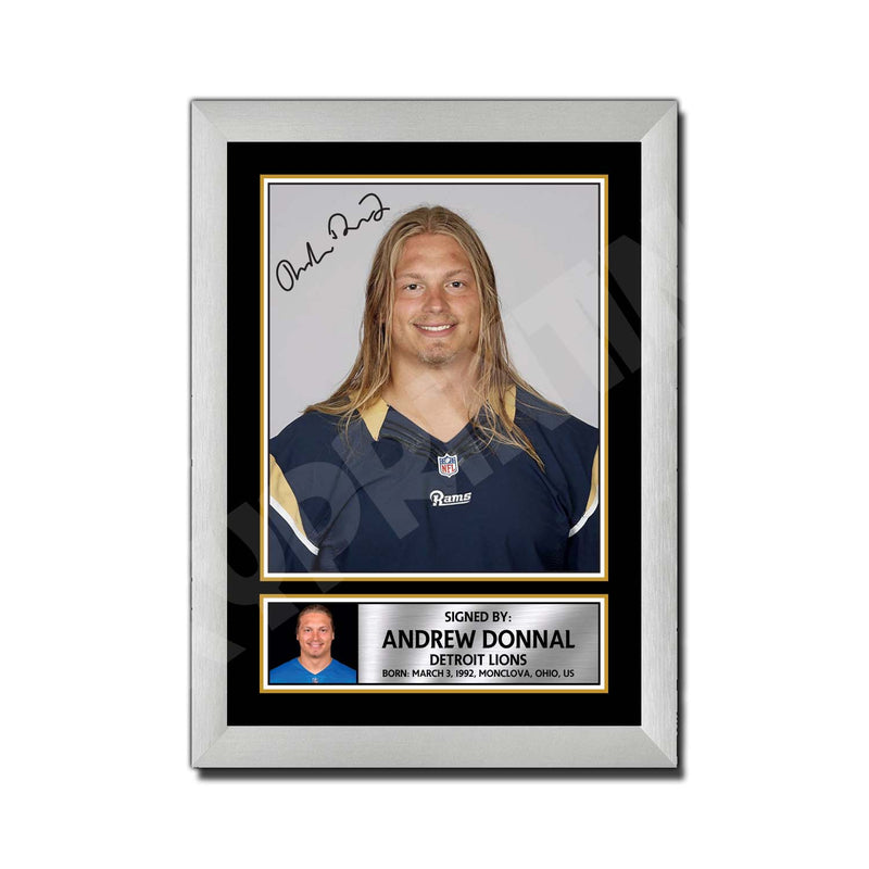 Andrew Donnal 1 Limited Edition Football Signed Print - American Footballer
