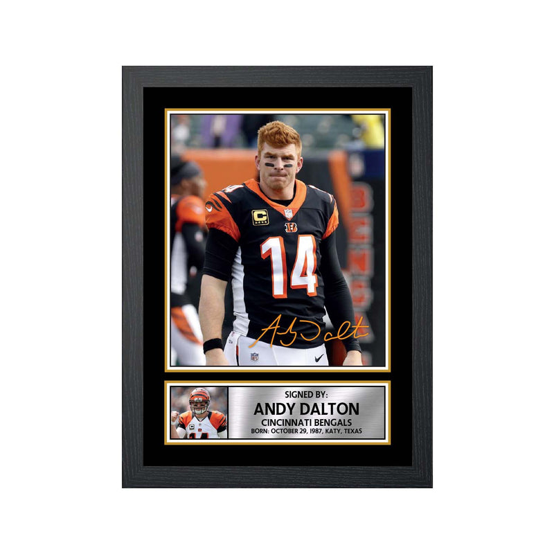 Andy Dalton Limited Edition Football Signed Print - American Footballer