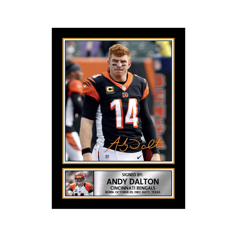 Andy Dalton Limited Edition Football Signed Print - American Footballer