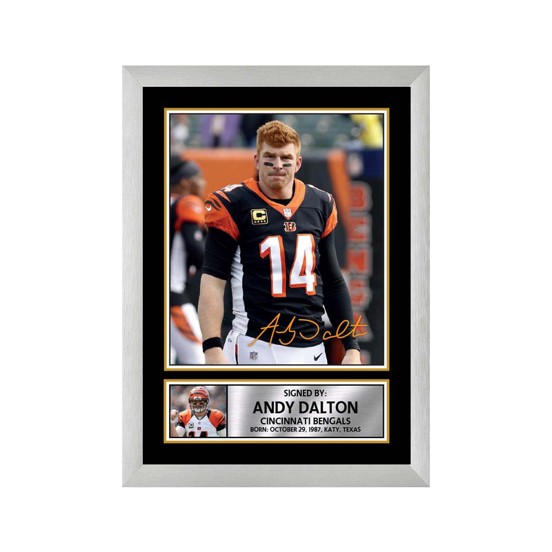 Andy Dalton Limited Edition Football Signed Print - American Footballer