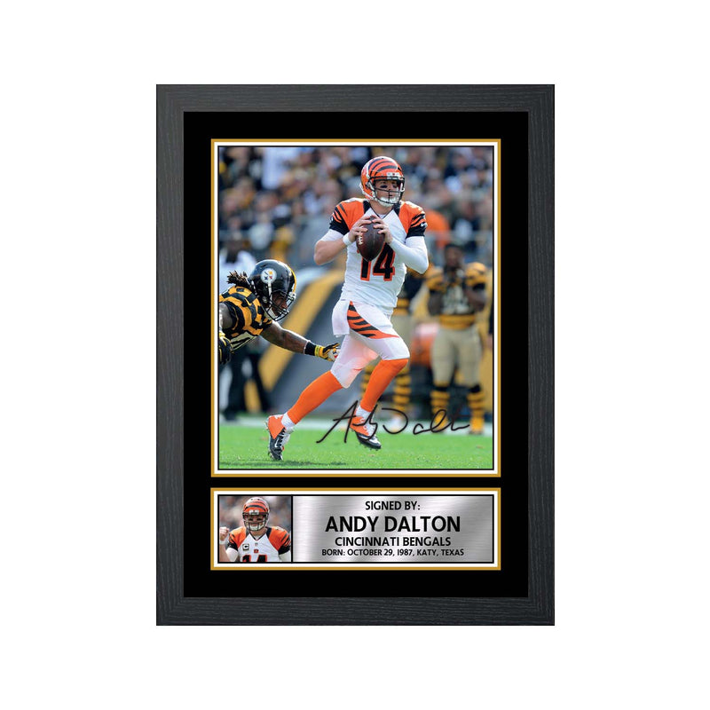 Andy Dalton 2 Limited Edition Football Signed Print - American Footballer
