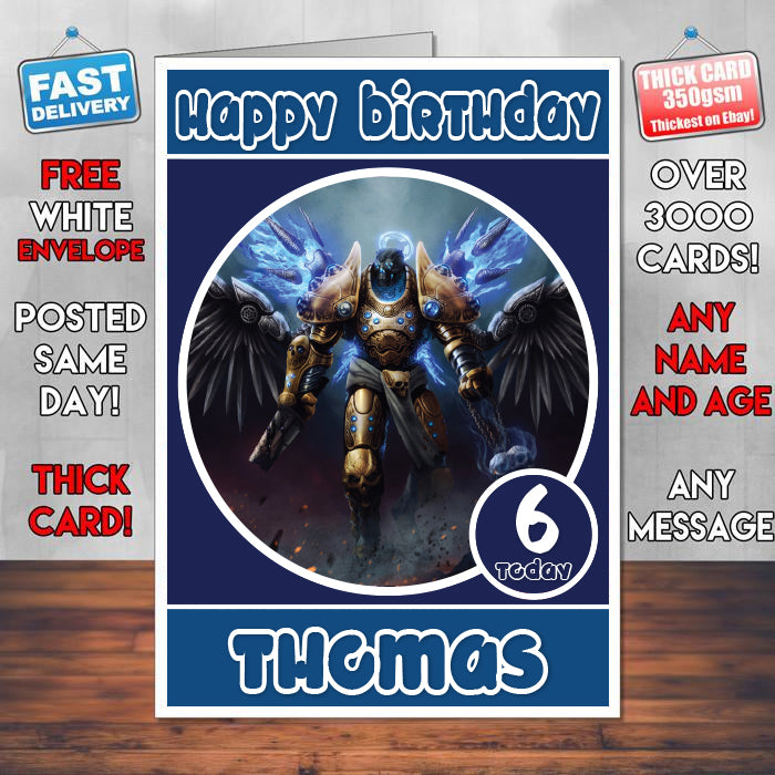 Angel Warrior To Inspired Style Game Kids Inspired Birthday Card (SA)