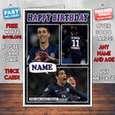 Angel Di Maria PSG Birthday Inspired Style Personalised Football Birthday Card