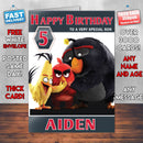 Angry Birds Movie Theme Style Personalised Kids Inspired Movie Birthday Card (SA)