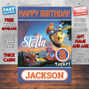 Personalised Angry Birds Stella Inspired Style Game Kids Inspired Birthday Card (SA)