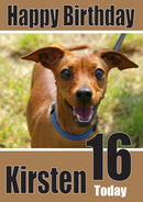 Animal Portrait1 DOGS AND Funny Puppy Kids Adult Personalised Birthday Card Kirsten