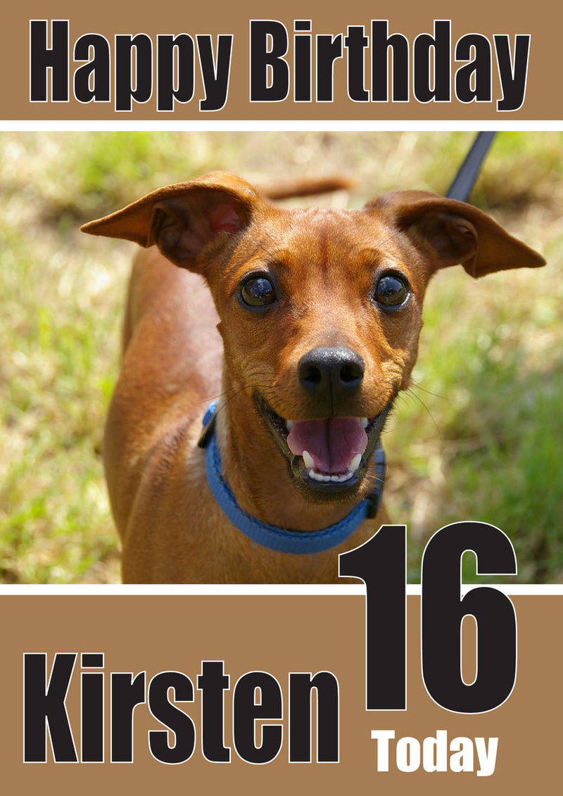 Animal Portrait1 DOGS AND Funny Puppy Kids Adult Personalised Birthday Card Kirsten