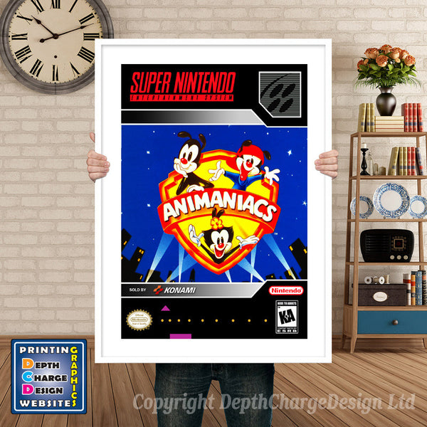 Animaniacs Super Nintendo Game Inspired Theme Retro Gaming Poster