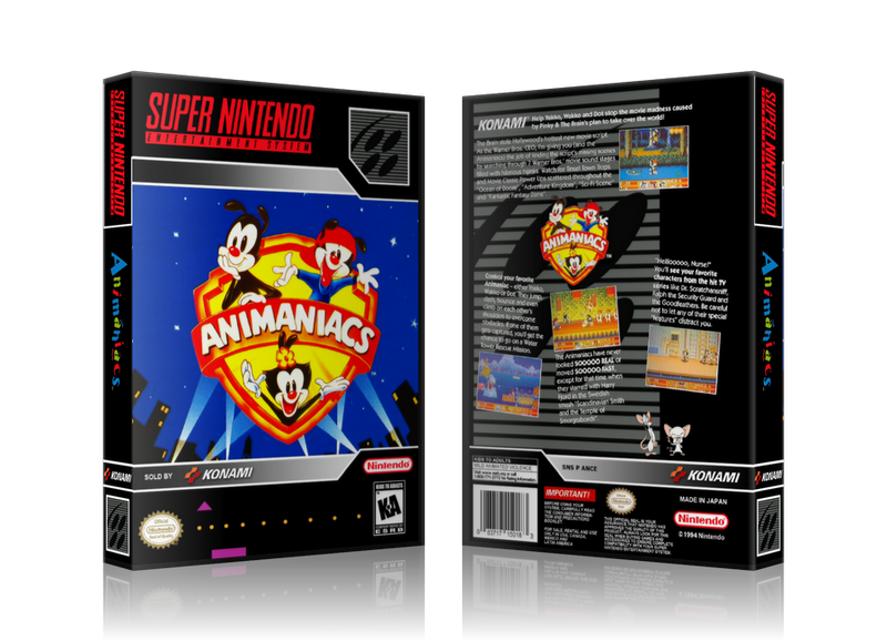 Animaniacs Replacement Nintendo SNES Game Case Or Cover