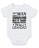 Any Man Can Be A Grandfather Personalised Baby Boy Girl Unisex Short Sleeve Bodysuit