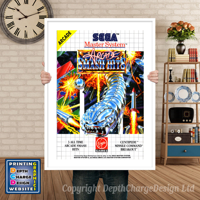 Arcade Smash Hits Inspired Retro Gaming Poster A4 A3 A2 Or A1