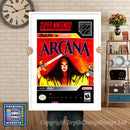 Arcana Super Nintendo GAME INSPIRED THEME Retro Gaming Poster A4 A3 A2 Or A1