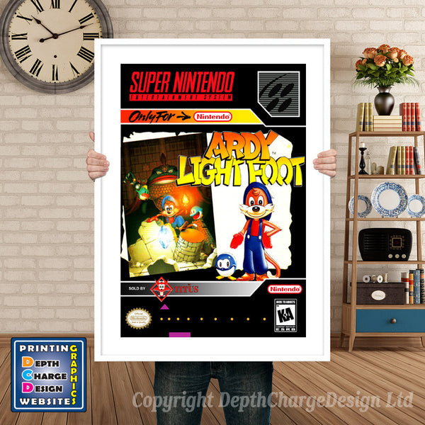 Ardy Lightfoot Super Nintendo Game Inspired Theme Retro Gaming Poster