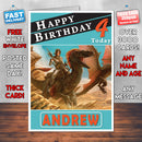 Personalised Ark Survival Inspired Style Game Kids Inspired Birthday Card (SA)