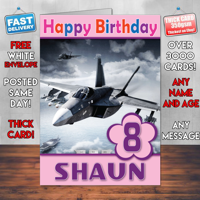 Personalised Arma 3 Jets Dlc Key Art Inspired Style Game Kids Inspired Birthday Card (SA)