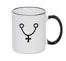 Arsenic (White) Black Handle Alchemy Mug GOTHIC GOTH HORROR STARS HORROSCOPE BLACK MAGIC MUG
