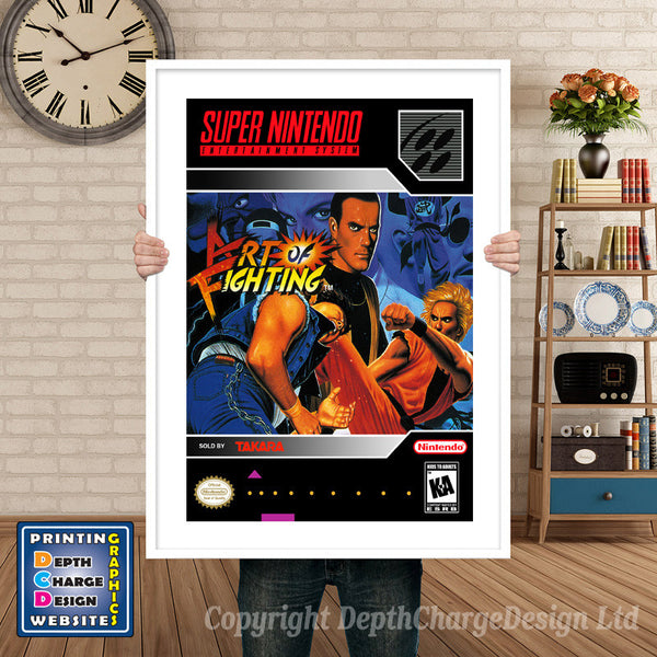Art of Fighting Super Nintendo Game Inspired Theme Retro Gaming Poster