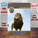 Aslan In Narnia Dawn Treader Theme Style Personalised Kids Inspired Movie Birthday Card (SA)