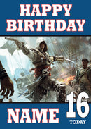 Assassin's Creed Design 3 THEME INSPIRED Kids Adult Personalised Birthday Card Birthday Card