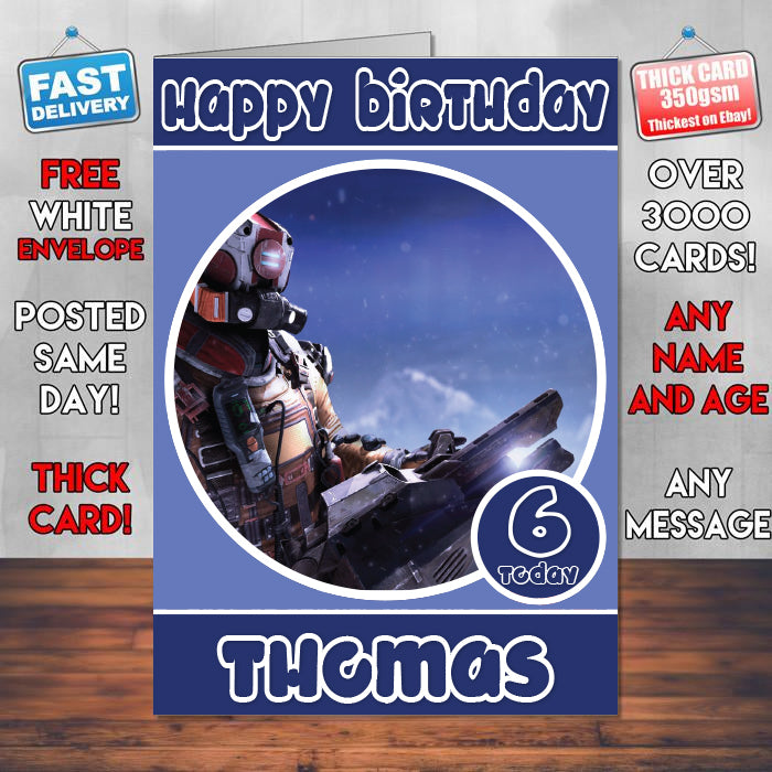 Asteroid Outpost Inspired Style Game Kids Inspired Birthday Card (SA)