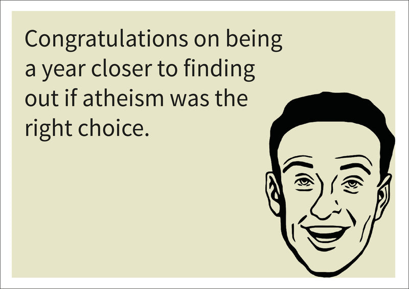 Atheism Choice INSPIRED Adult Personalised Birthday Card Birthday Card