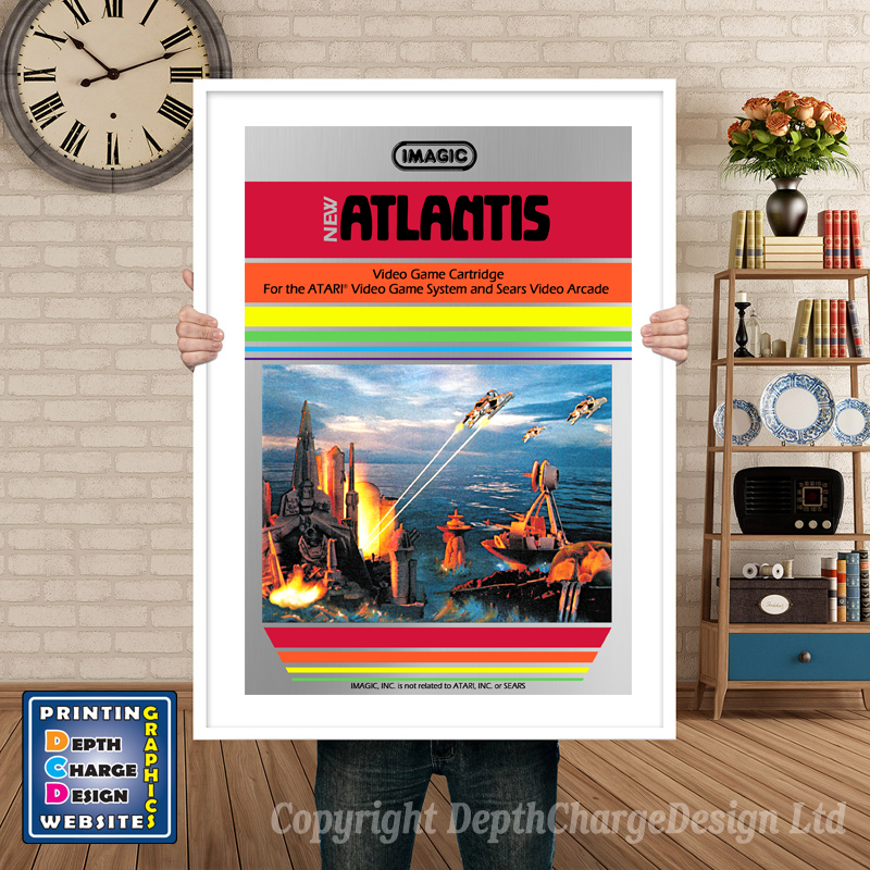 Atlantis - Atari 2600 Inspired Retro Gaming Poster A4 A3 A2 Or A1