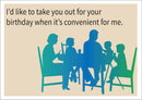 Birthday Meal INSPIRED Adult Personalised Birthday Card Birthday Card