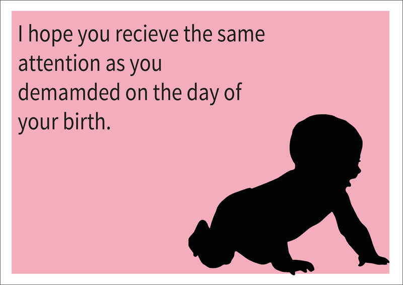 Attention Day Of Your Birth INSPIRED Adult Personalised Birthday Card Birthday Card