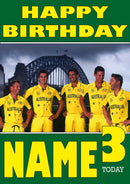 Australian Cricket Team THEME INSPIRED Style PERSONALISED Kids Adult FUNNY Birthday Card 2