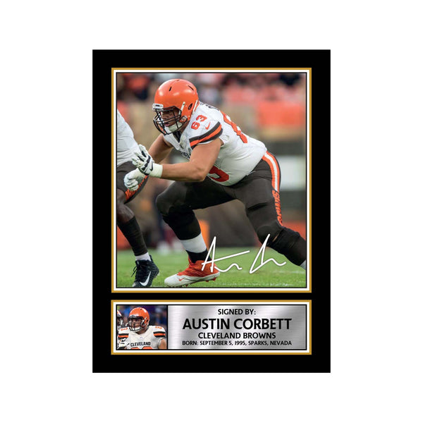 Austin Corbett American Football Printed Signature Print – Reproduction Print