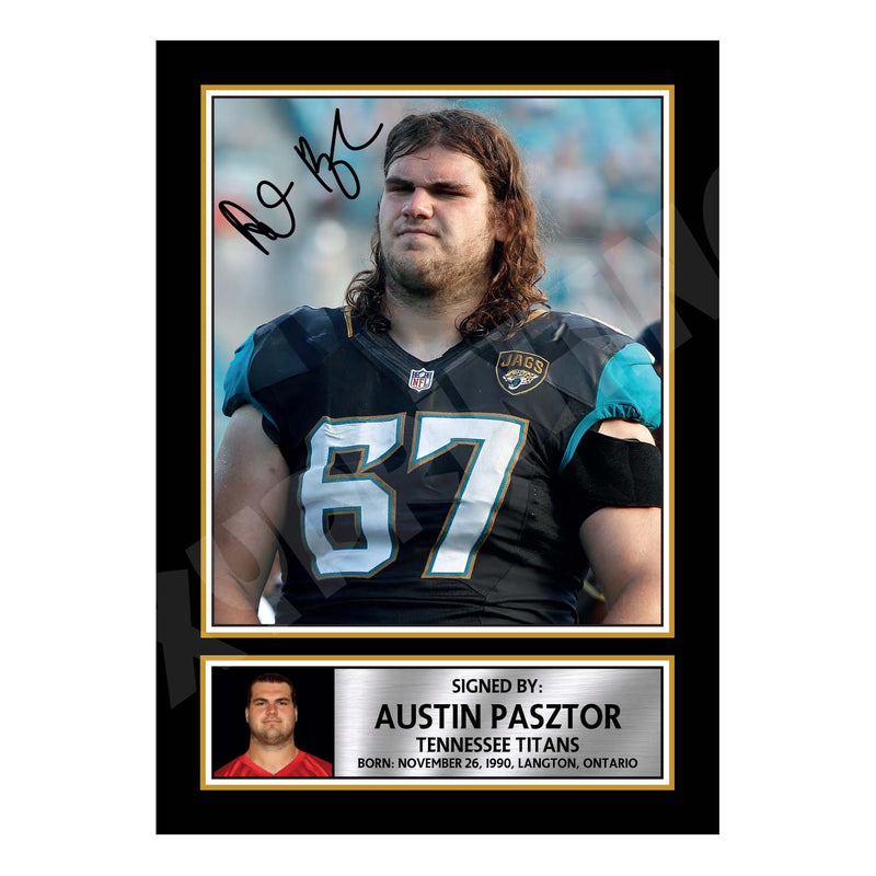 Austin Pasztor 1 Limited Edition Football Signed Print - American Footballer