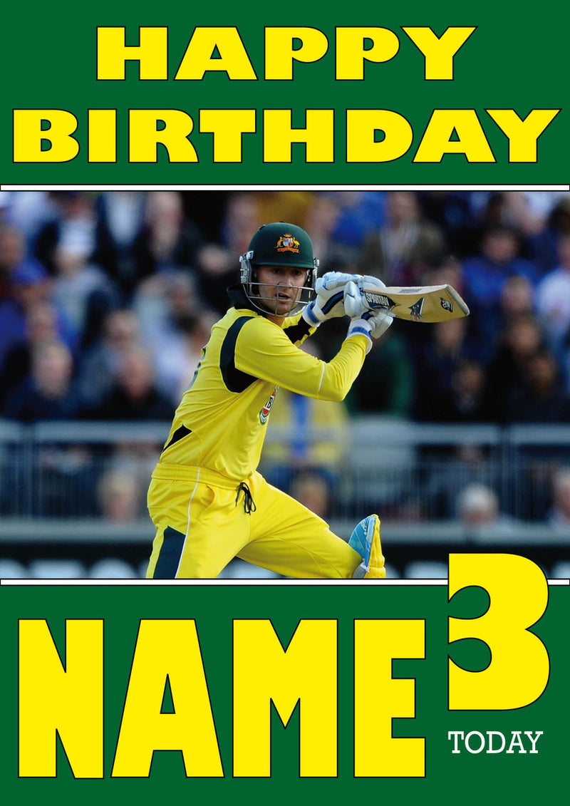 Australian Cricketer THEME INSPIRED Style PERSONALISED Kids Adult FUNNY Birthday Card